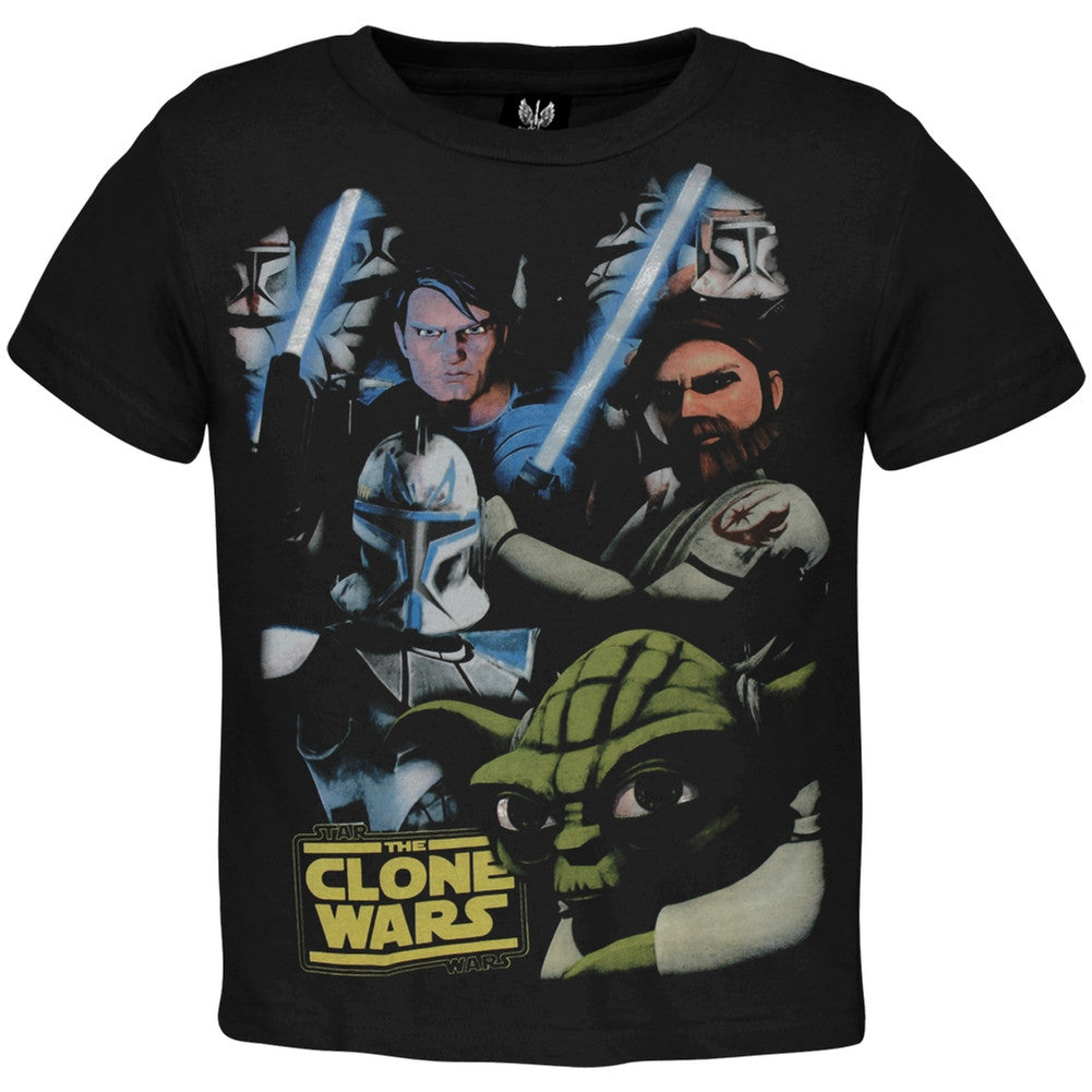 Star Wars - Clone Wars Faces Juvy T-Shirt Juvenile T-Shirts Star Wars: Clone Wars J4/5 Black