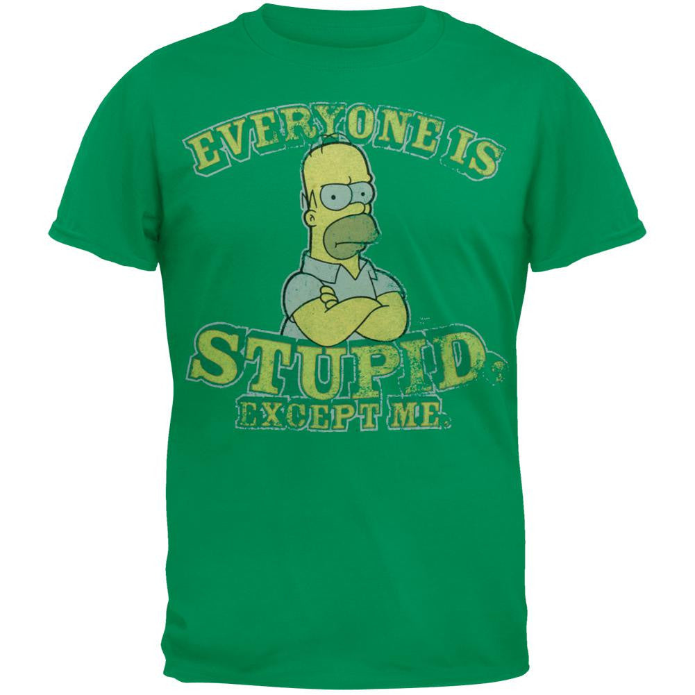 Simpsons - Everyone is Stupid Youth T-Shirt Youth T-Shirts Simpsons LG Green