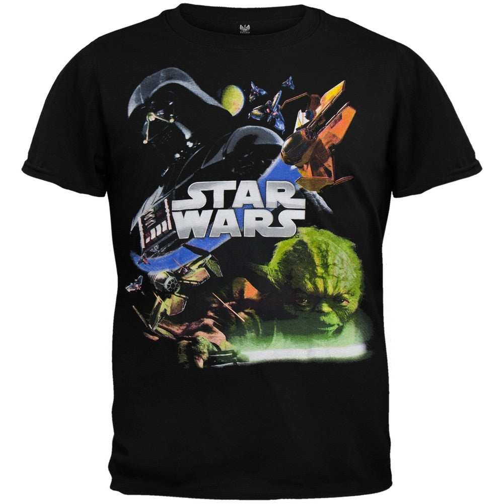 Star Wars - Attack Juvy Black T-Shirt Juvenile T-Shirts Disney Characters J4/5 Black