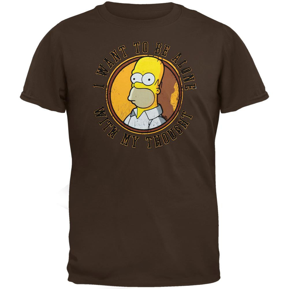 Simpsons - I Want to Be Alone Youth T-Shirt Youth T-Shirts Simpsons SM Brown 