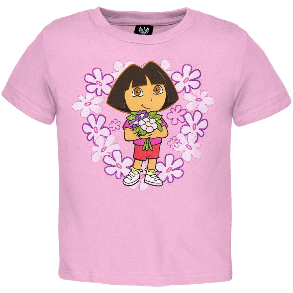 Dora The Explorer - Flowers Infant T-Shirt Infant T-Shirts Dora The Explorer 12 Pink 