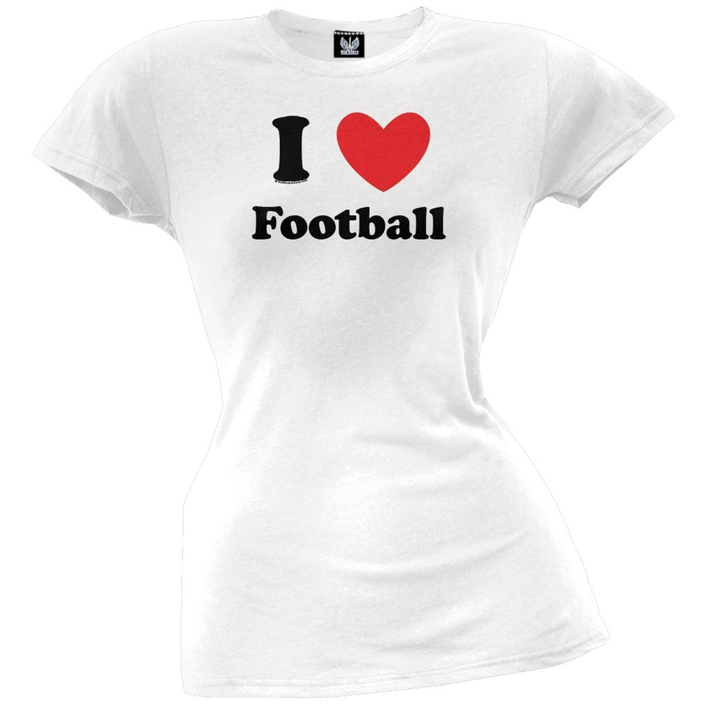 I Heart Football Juniors T-Shirt Juniors T-Shirts Old Glory   