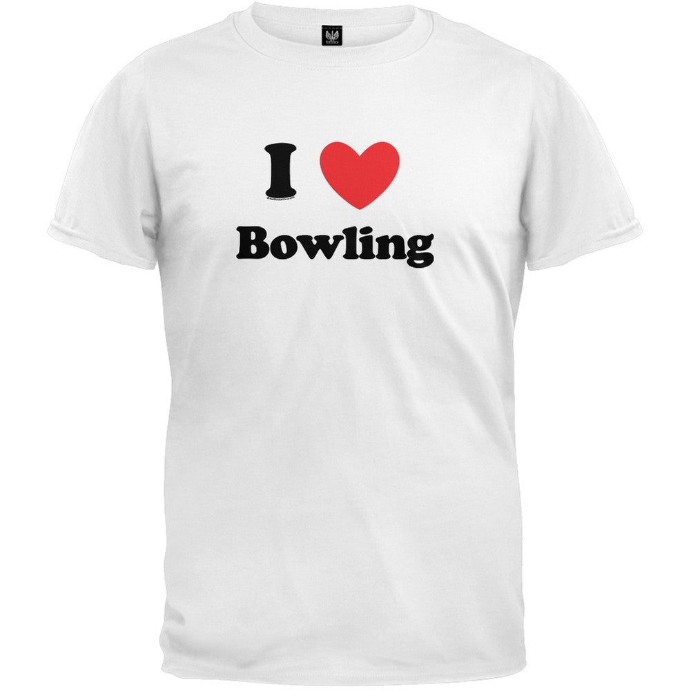 I Heart Bowling T-Shirt Men's T-Shirts Old Glory 2XL White 