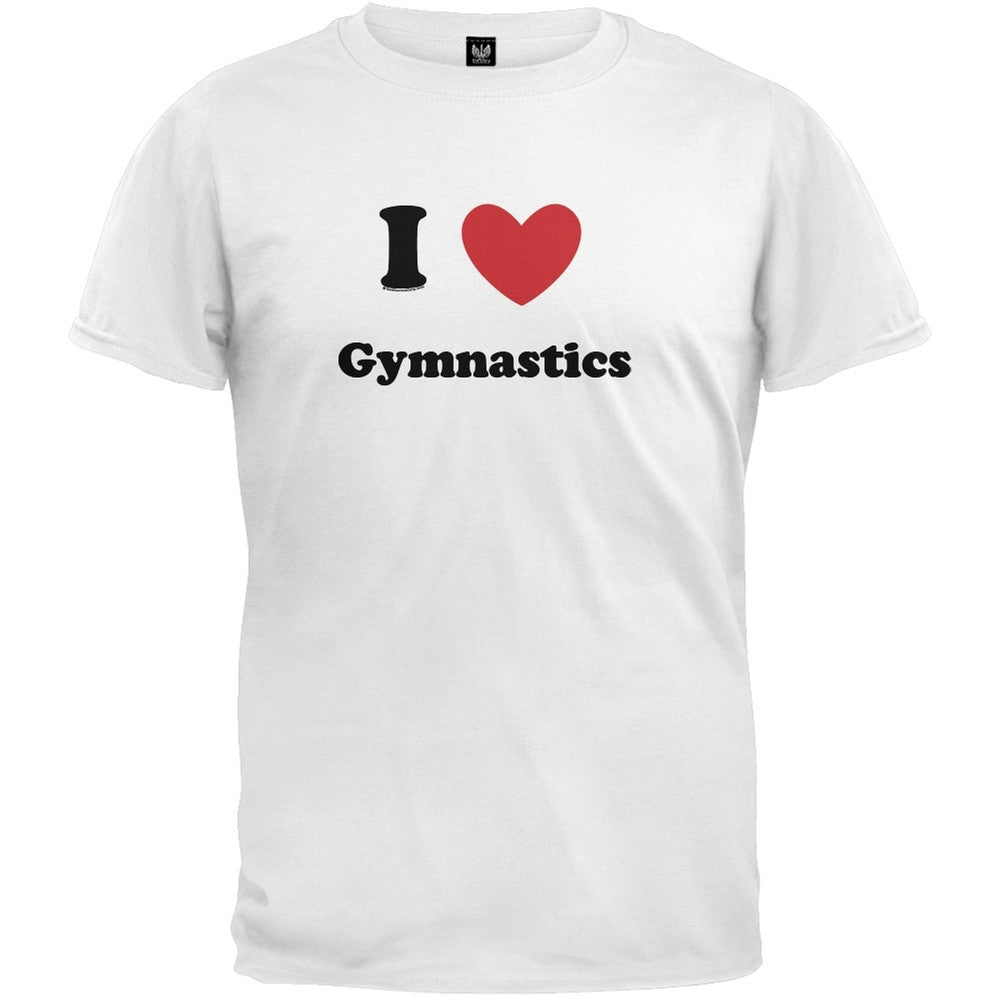 I Heart Gymnastics T-Shirt Men's T-Shirts Old Glory 2XL White 