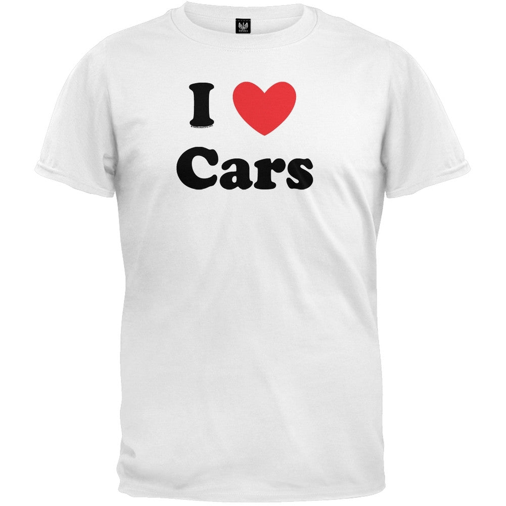 I Heart Cars T-Shirt Men's T-Shirts Old Glory 2XL White 