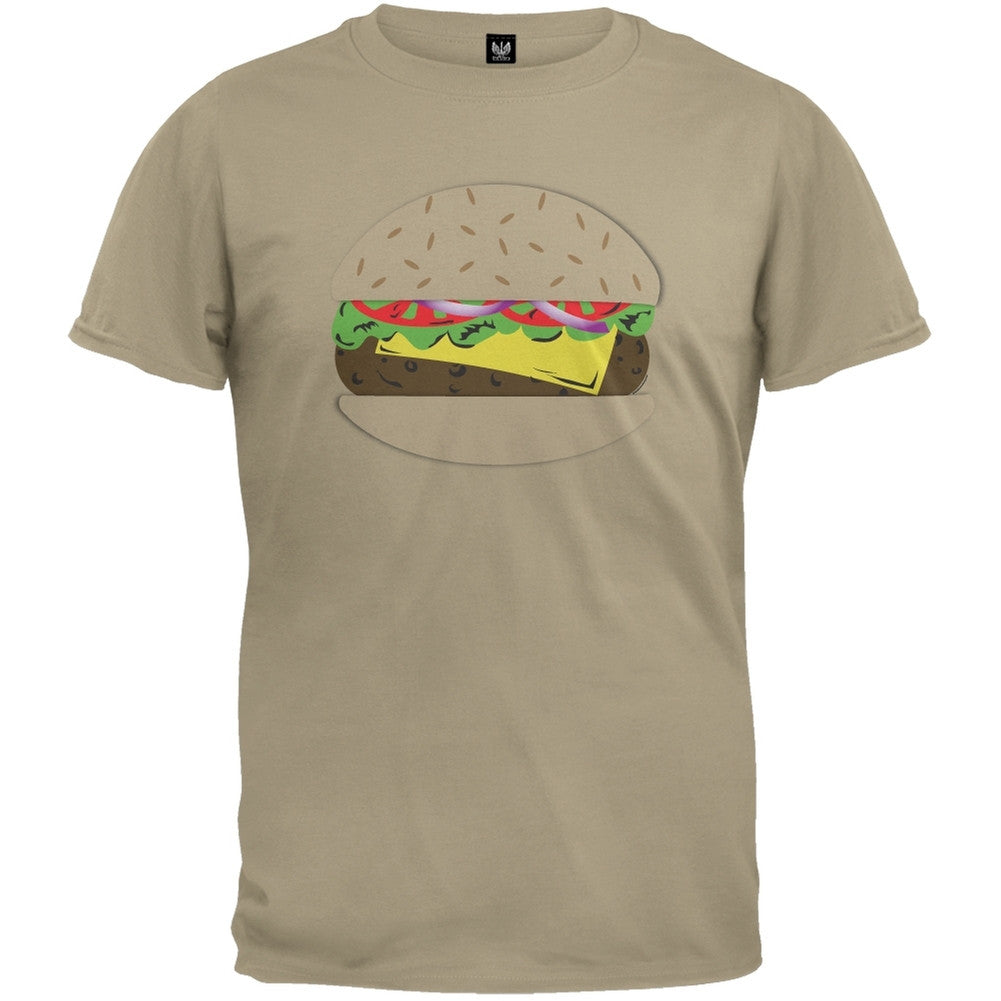 Halloween Cheeseburger T-Shirt Men's T-Shirts Old Glory 2XL Beige 