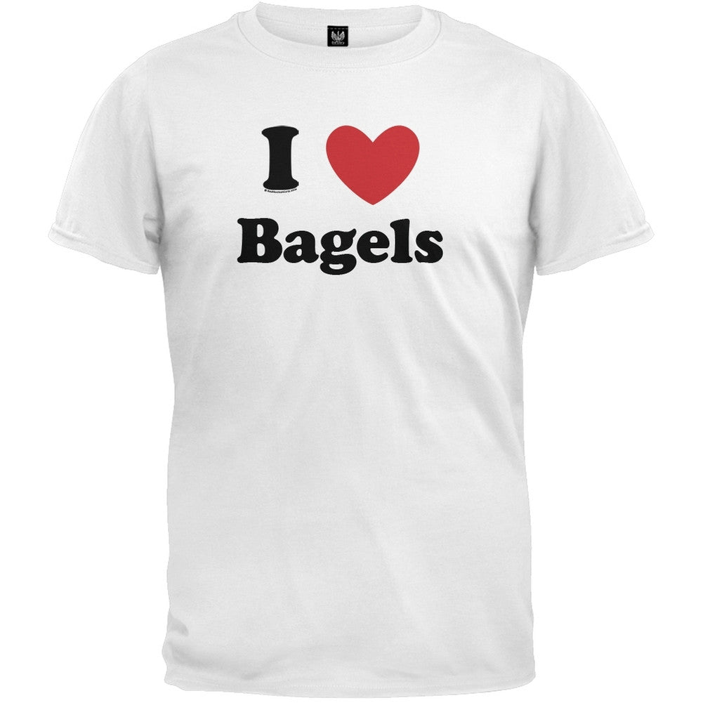 I Heart Bagels T-Shirt Men's T-Shirts Old Glory 2XL White 