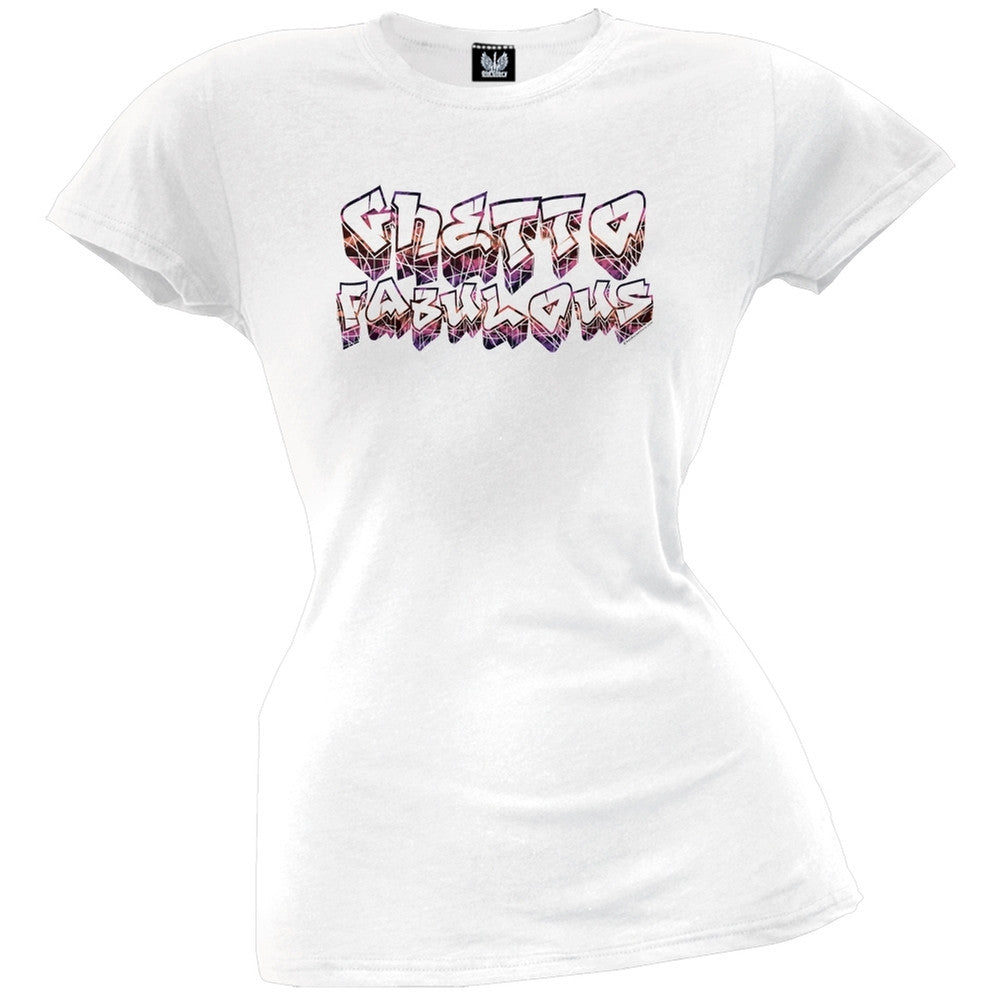 Ghetto Fabulous Juniors T-Shirt Juniors T-Shirts Old Glory LG White 