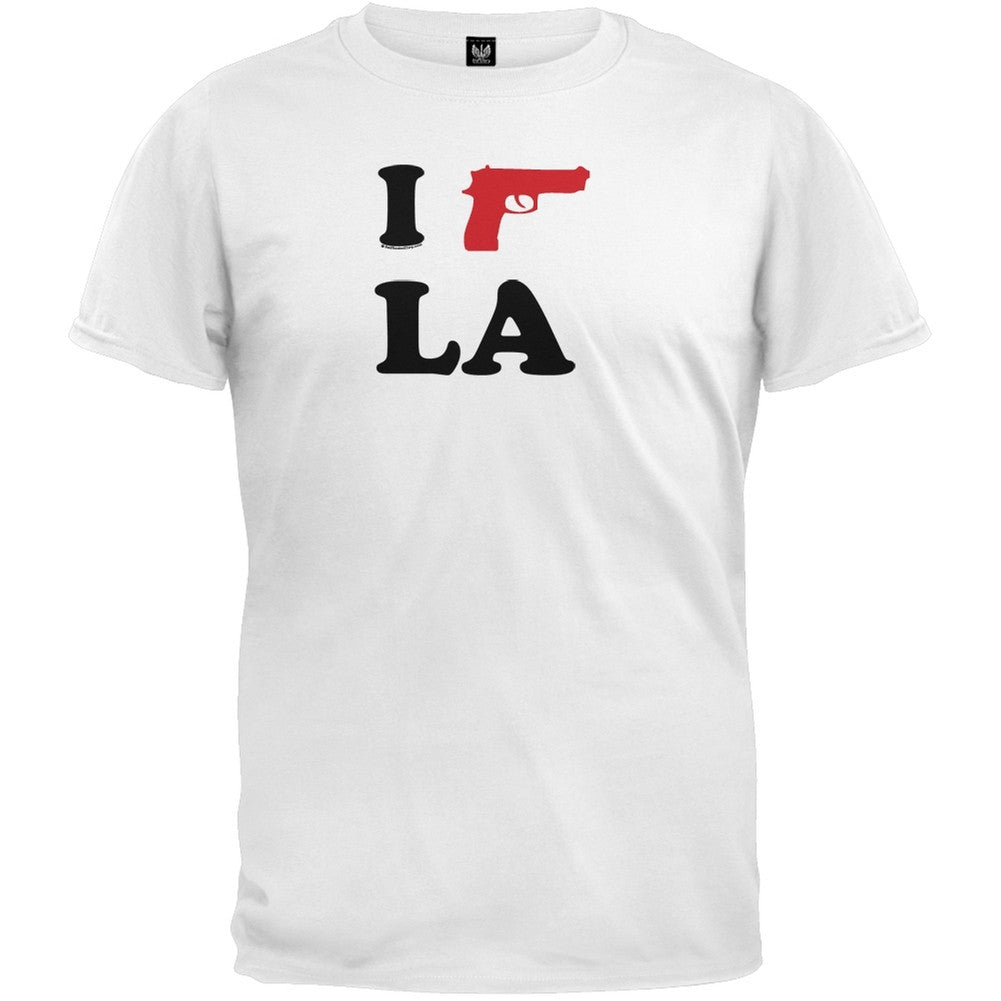 I Gun LA T-Shirt Men's T-Shirts Old Glory 2XL White 