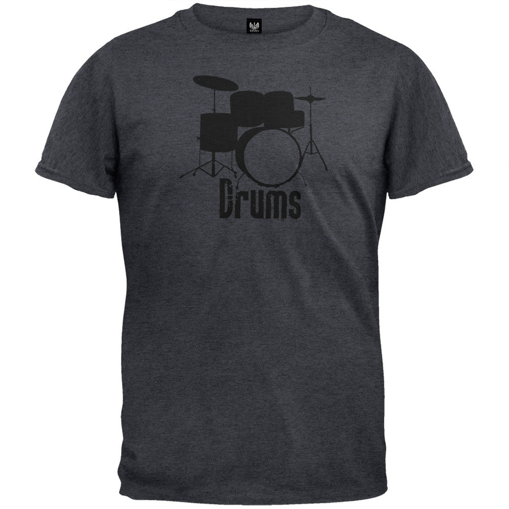 Drums Dark Heather T-Shirt Men's T-Shirts Old Glory 2XL Grey 