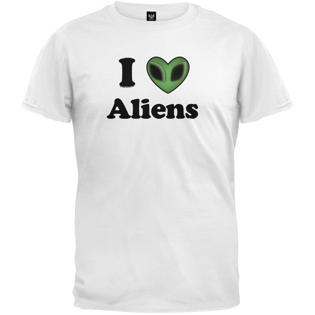 I Heart Aliens T-Shirt Men's T-Shirts Old Glory 2XL White 