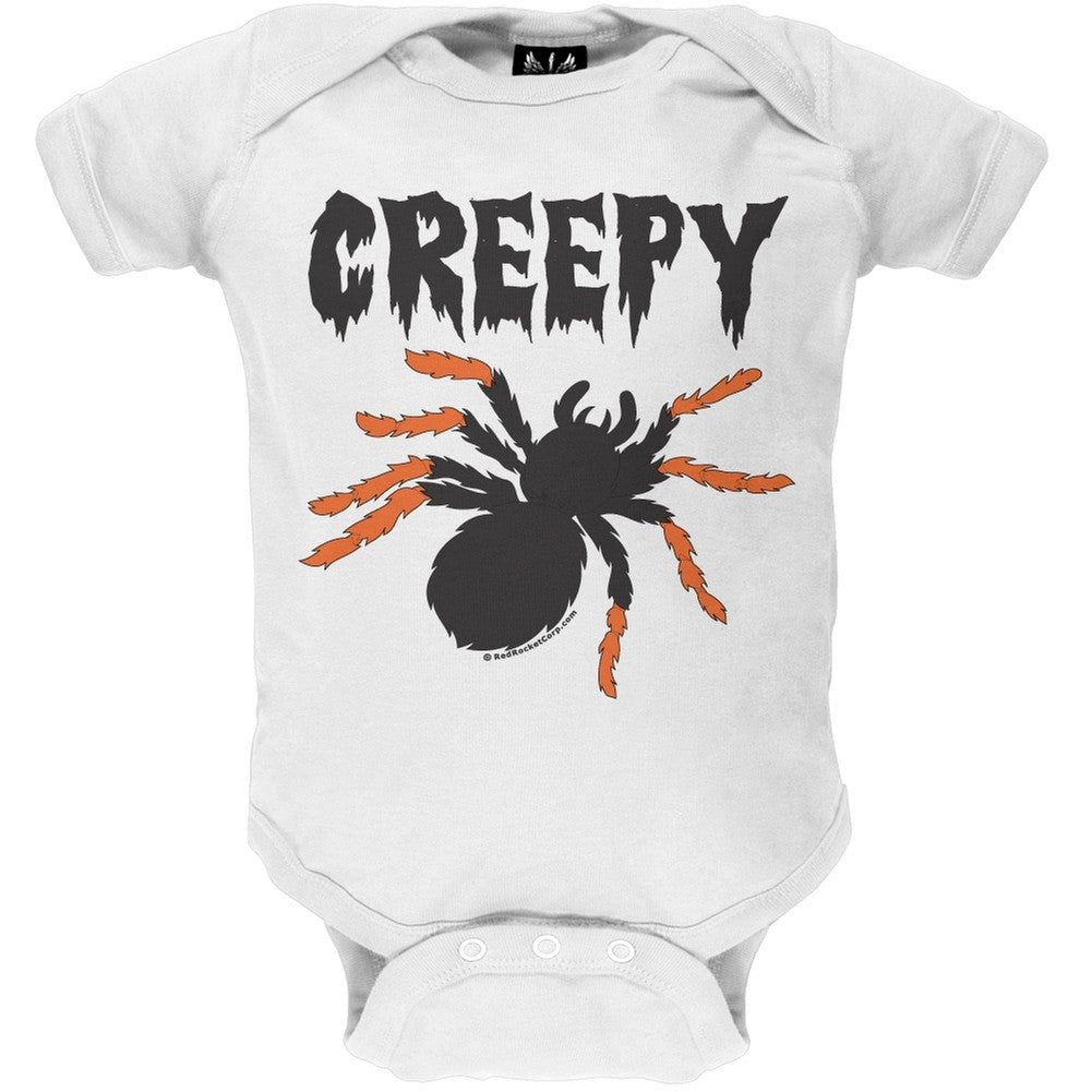 Halloween Creepy Spider Baby One Piece Baby One Piece Old Glory 0-6M White 