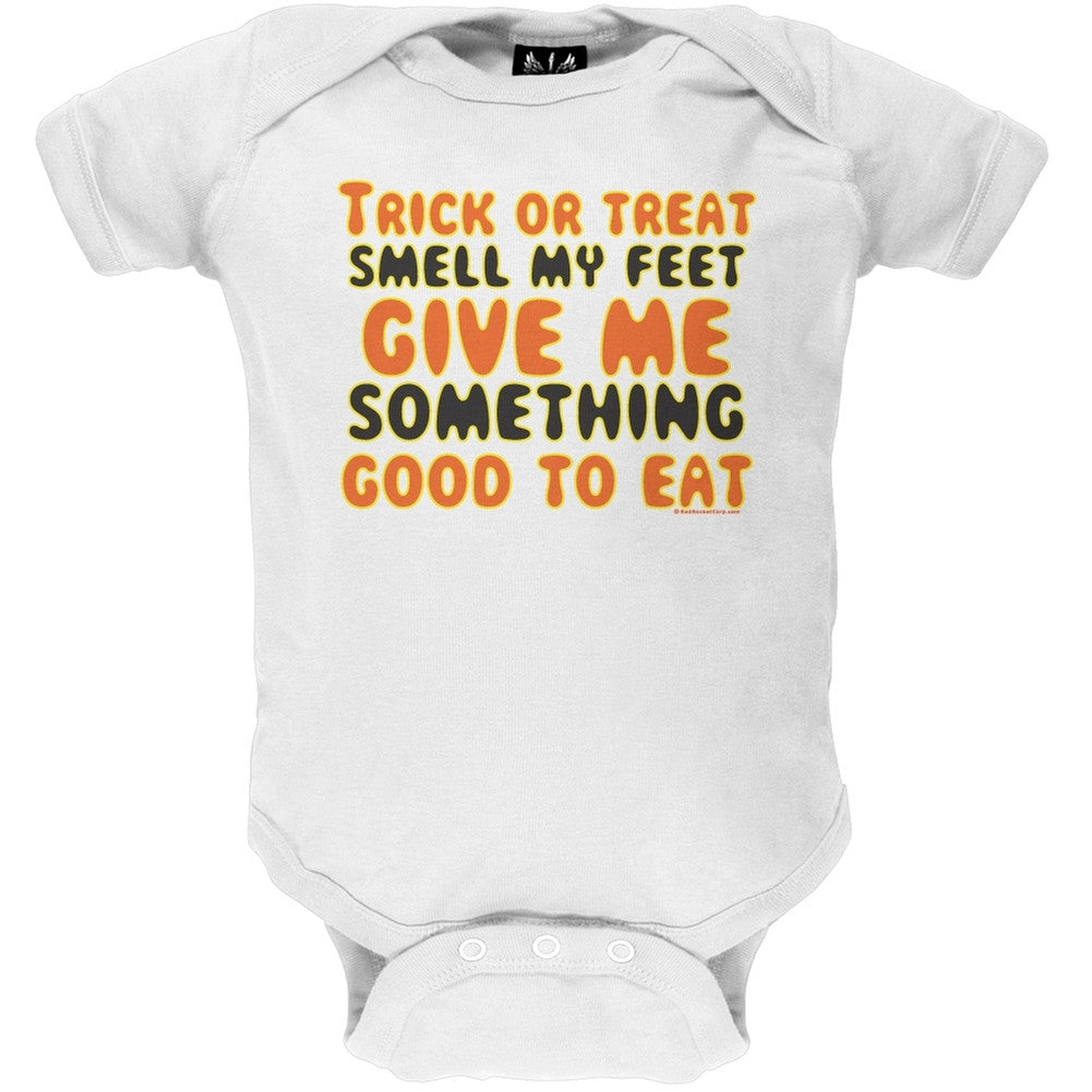 Halloween Trick or Treat Smell My Feet Baby One Piece Baby One Piece Old Glory 0-6M White 