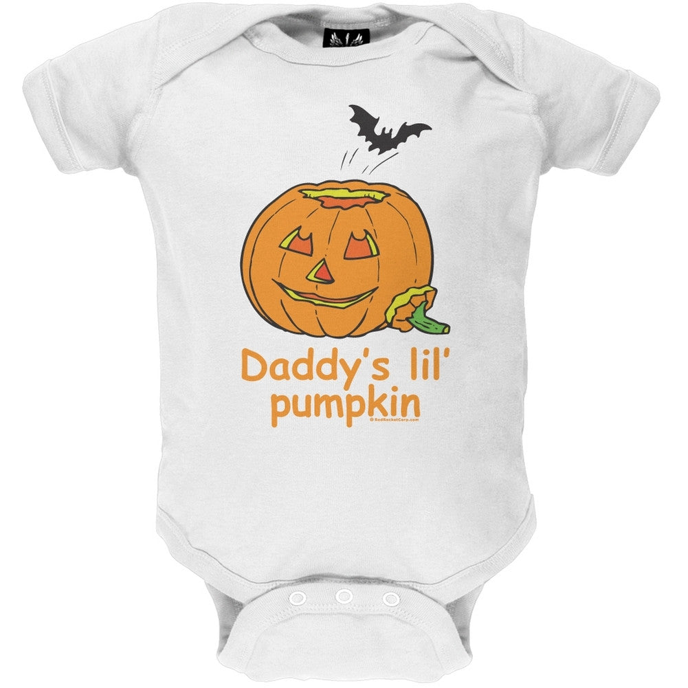 Halloween Daddy's Lil' Pumpkin Baby One Piece Baby One Piece Old Glory 0-6M White 