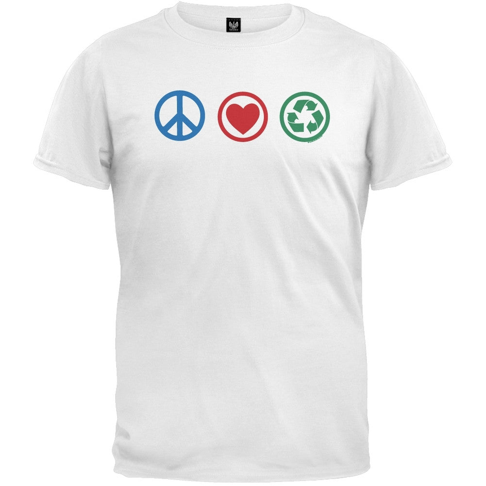 Earth Day - Love Recycle T-Shirt Men's T-Shirts Old Glory 2XL White 