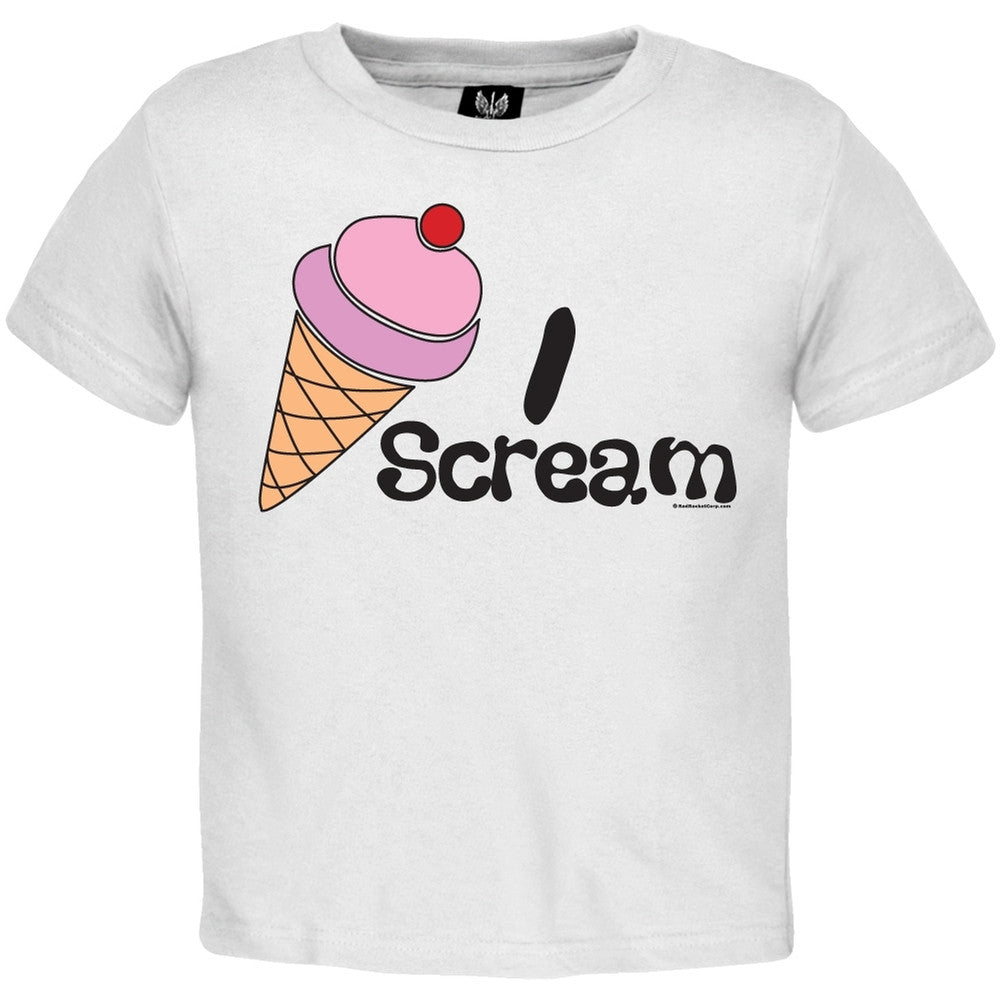 I Scream Toddler T-Shirt Toddler T-Shirts Old Glory 2T White 