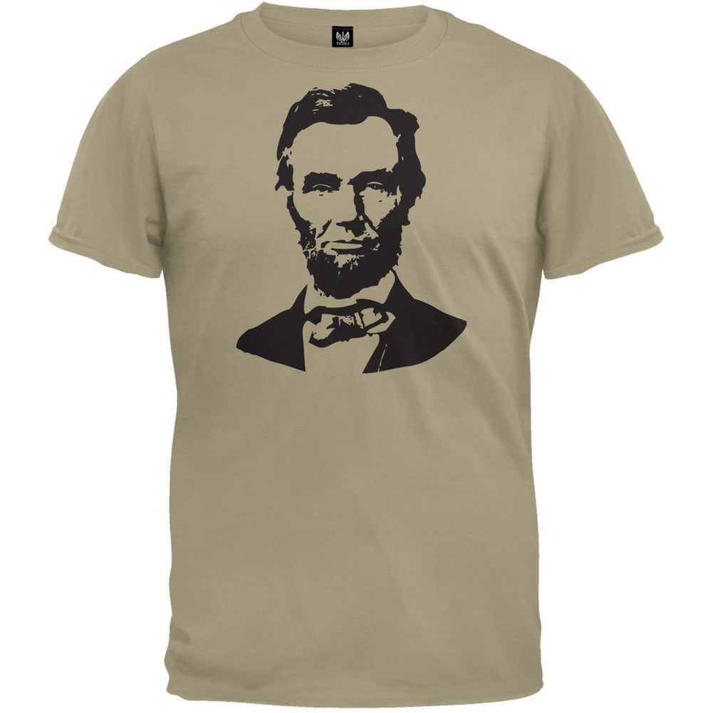 Abraham Lincoln Silhouette T-Shirt Men's T-Shirts Old Glory 2XL Beige 