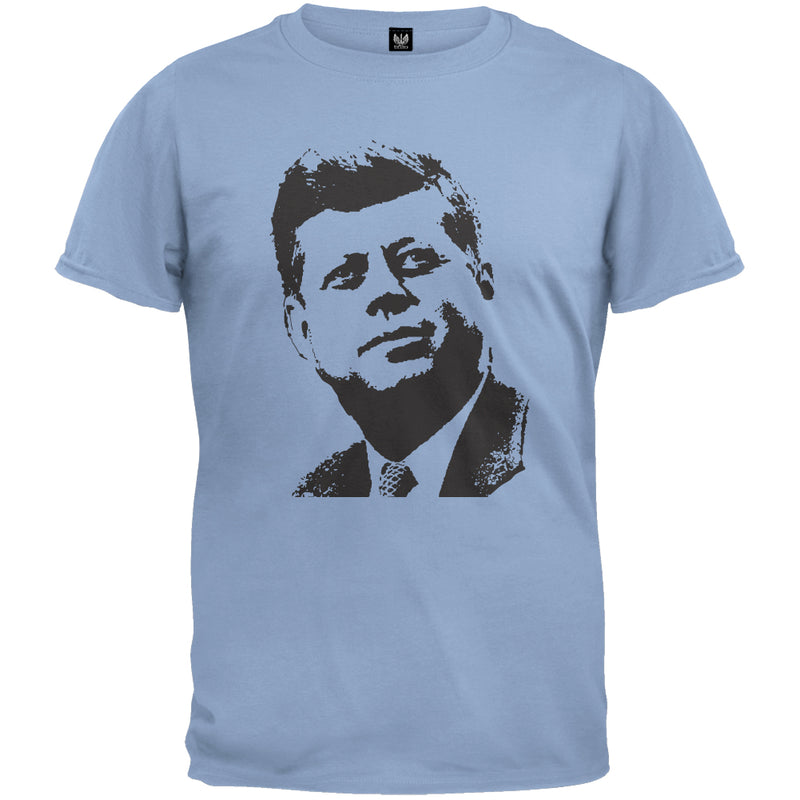 JFK Silhouette T-Shirt Men's T-Shirts Old Glory 3XL Light Blue 