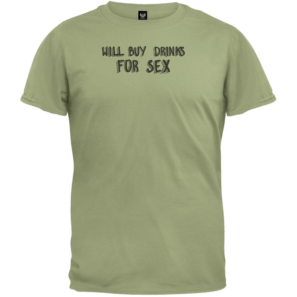 Will Buy Drinks For Sex T-Shirt Men's T-Shirts Old Glory 2XL Green 