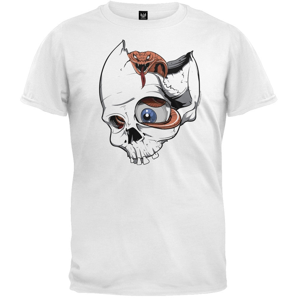 Snake Skull T-Shirt Men's T-Shirts Old Glory 2XL White 