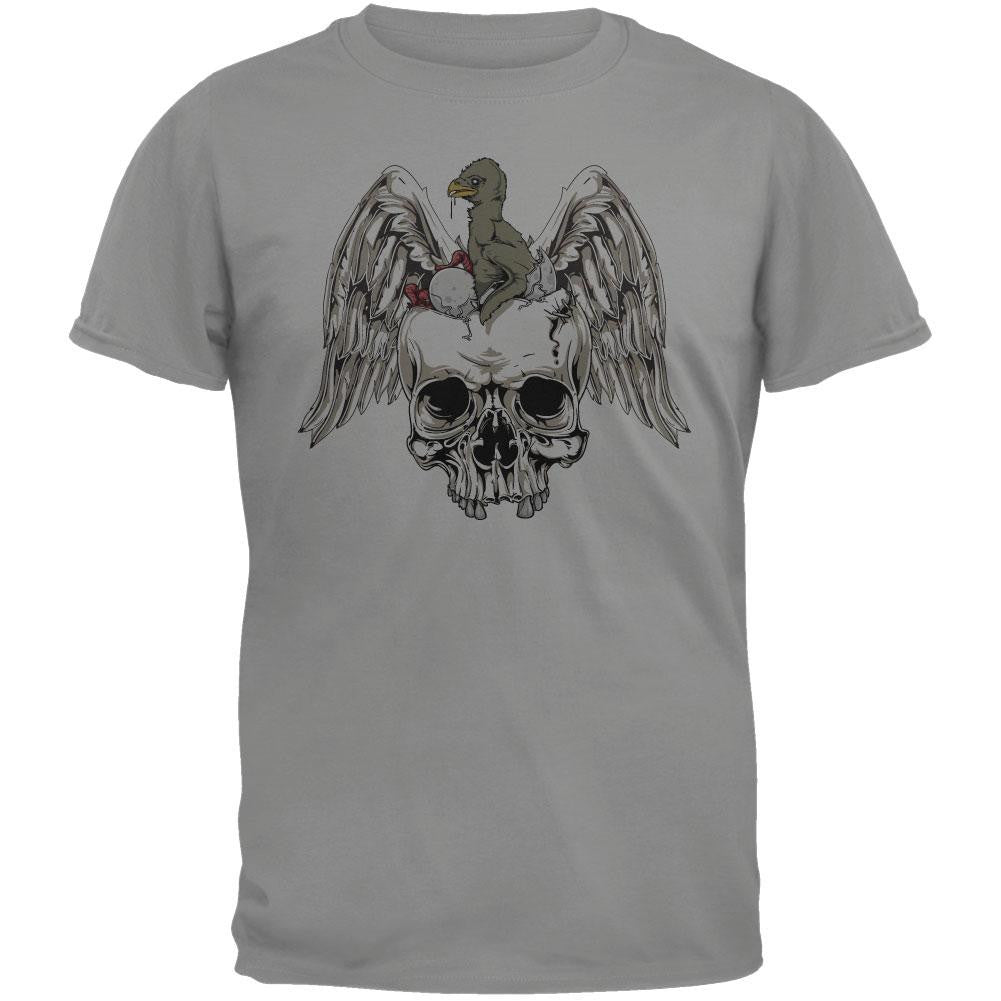 Bird Head Skull T-Shirt Men's T-Shirts Old Glory 2XL Grey 