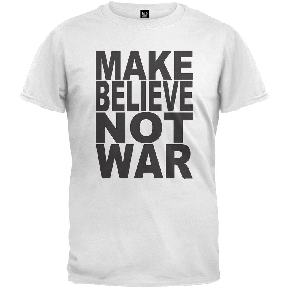 Make Believe Not War White T-Shirt Men's T-Shirts Old Glory 2XL White 