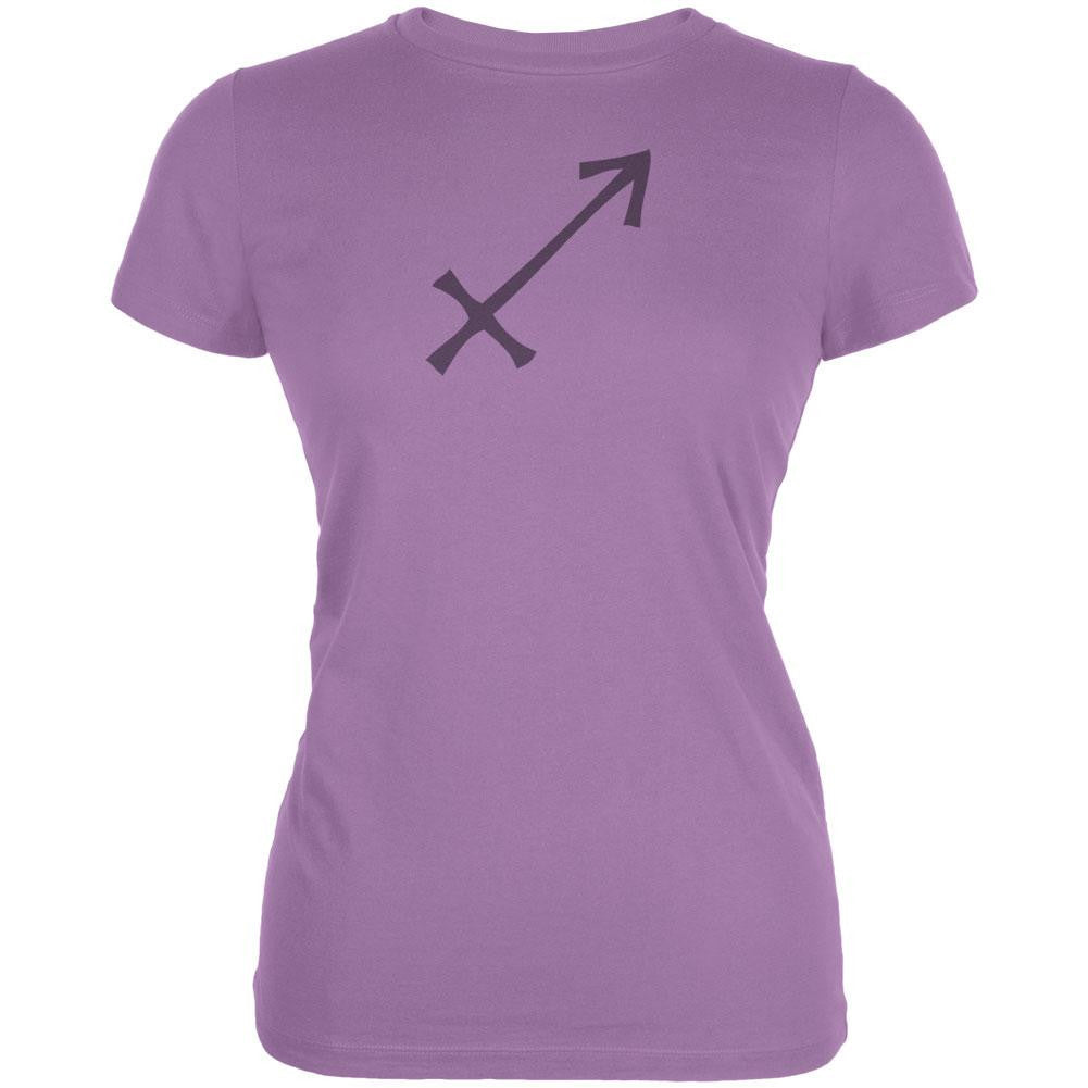 Sagittarius Symbol Juniors T-Shirt Juniors T-Shirts Old Glory LG Purple 