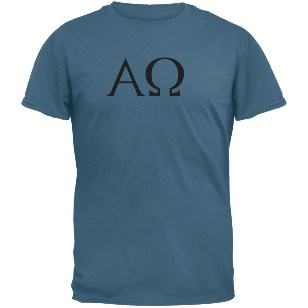 Alpha Omega Blue Short Sleeve T-Shirt Men's T-Shirts Old Glory 2XL Blue 