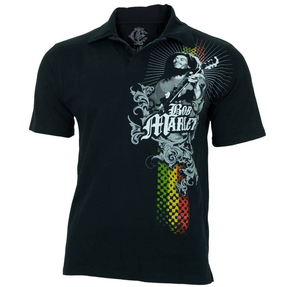 Bob Marley - Rastaman Polo Men's Polo Shirts Bob Marley SM Black 