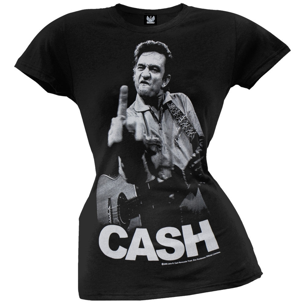 Johnny Cash - Flippin Juniors T-Shirt Juniors T-Shirts Johnny Cash   