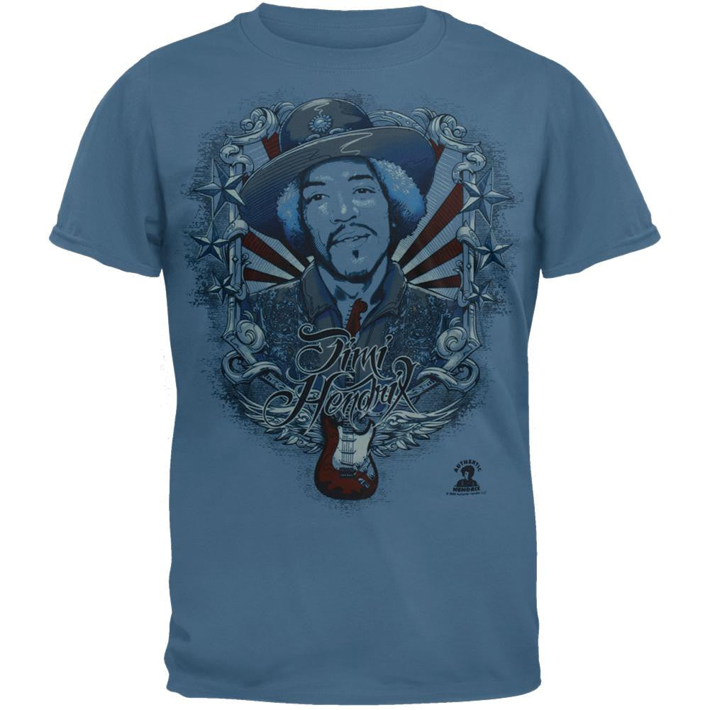 Jimi Hendrix - Hendrix Style T-Shirt Men's T-Shirts Jimi Hendrix MD Light Blue