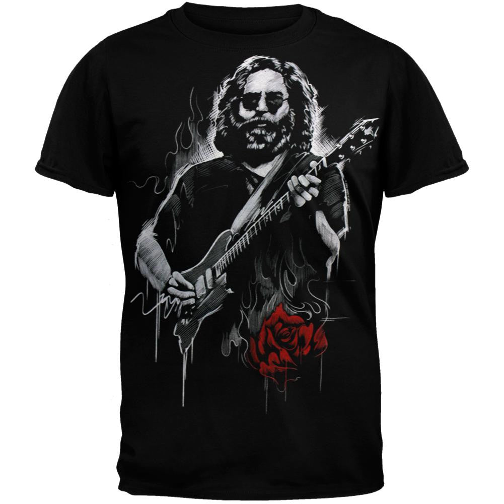 Jerry Garcia - Roses T-Shirt Men's T-Shirts Jerry Garcia MD Black