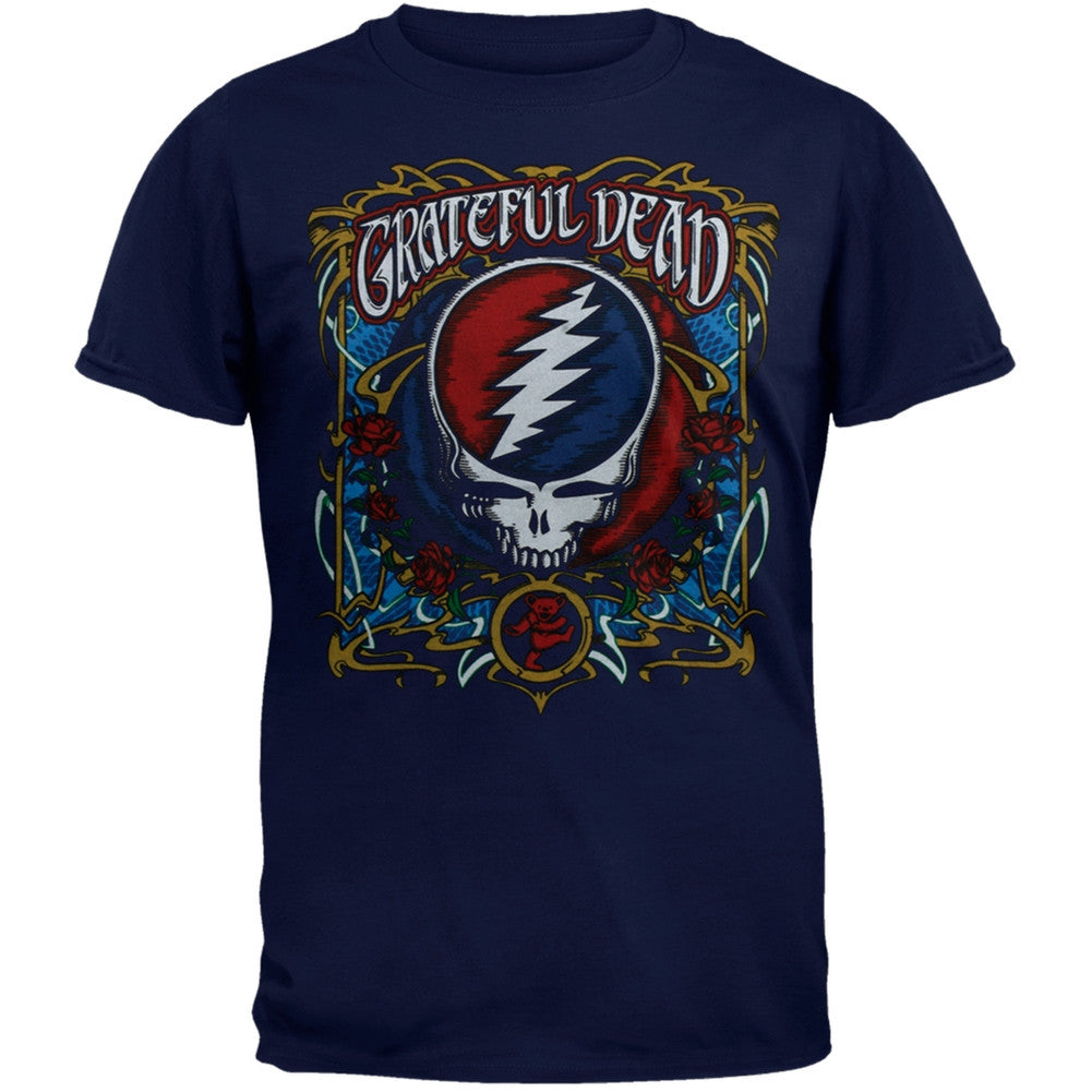 Grateful Dead - Steal Your Roses T-Shirt Men's T-Shirts Grateful Dead SM Dark Blue 