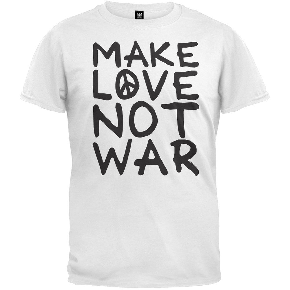 Make Love Not War White T-Shirt Men's T-Shirts Old Glory 2XL White 