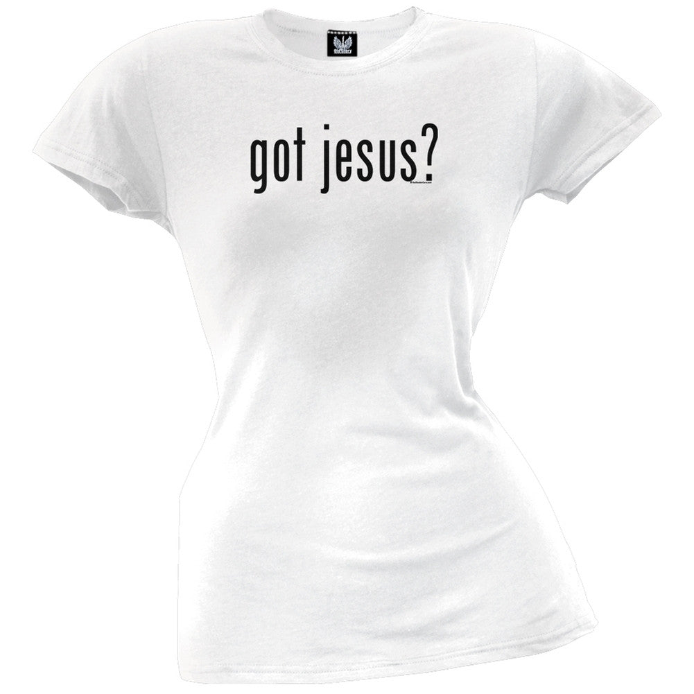 Got Jesus? Juniors T-Shirt Juniors T-Shirts Old Glory LG White 