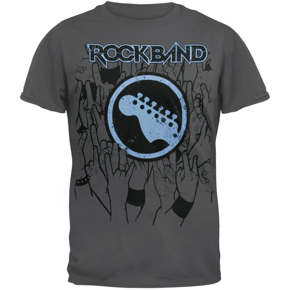 Rock Band - Guitar Head Soft T-Shirt Men's T-Shirts Rock Band MD Grey