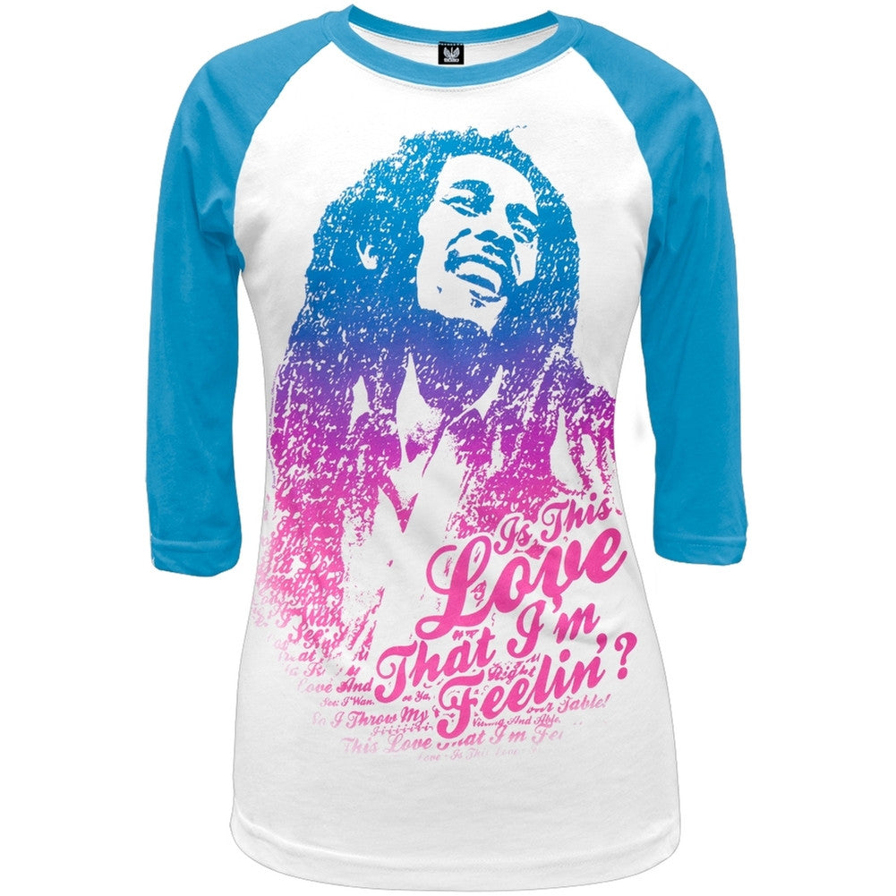 Bob Marley - Is This Love Juniors Raglan Juniors Raglans Bob Marley SM White 