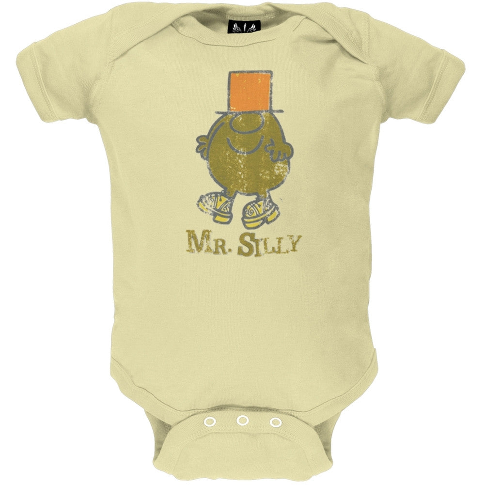 Mr. Silly - Distressed Baby One Piece Baby One Piece Mr. Men & Little Miss 12 Off-White 