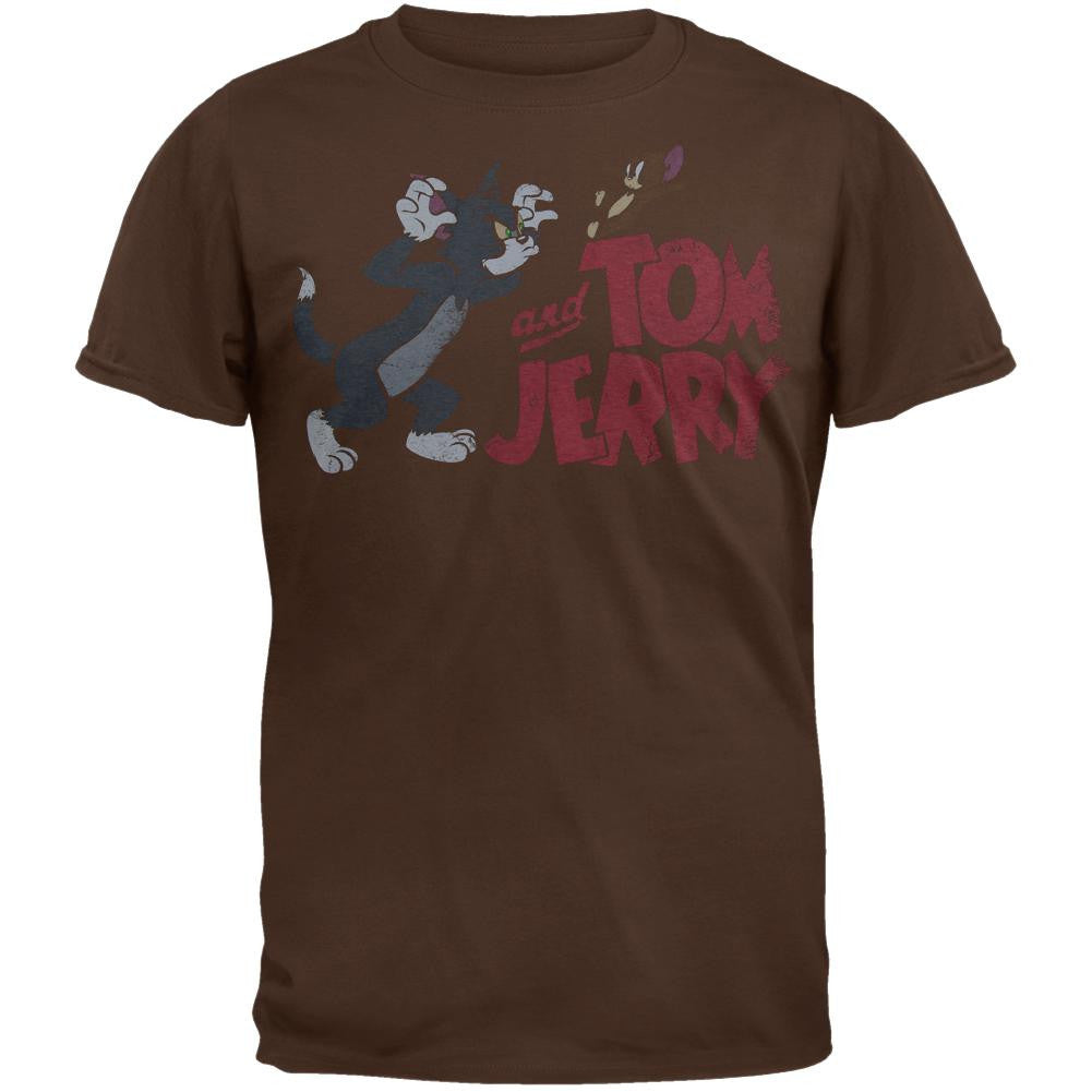 Tom and Jerry - Attack Brown T-Shirt Men's T-Shirts Tom & Jerry   