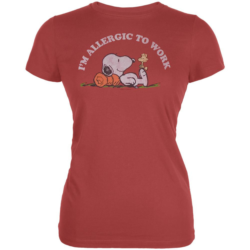 Peanuts - Work Allergies Juniors T-Shirt Juniors T-Shirts Peanuts   