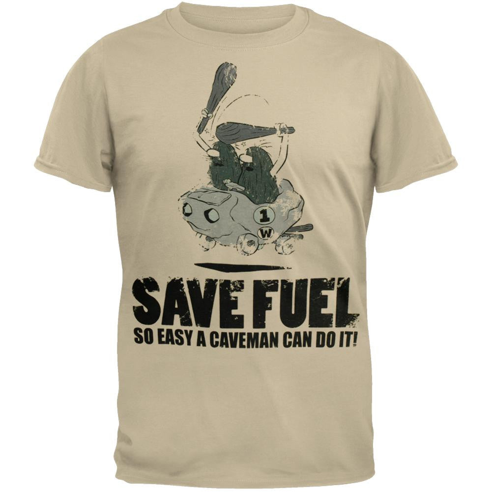 Captain Caveman - Save Fuel T-Shirt Men's T-Shirts Captain Caveman 2XL Tan 