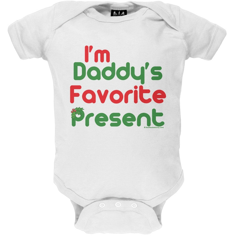 Christmas Daddy's Favorite Present Baby One Piece Baby One Piece Old Glory 0-6M White 