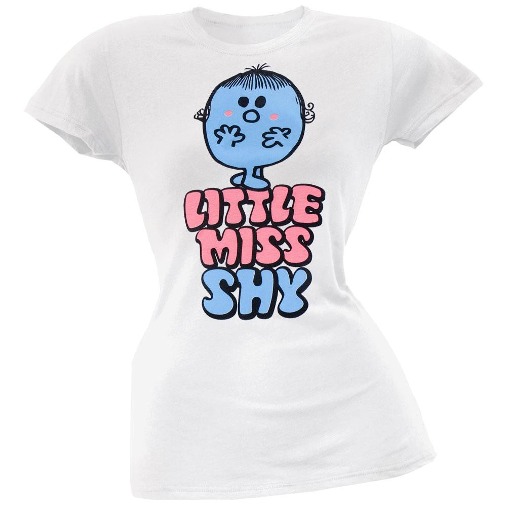 Little Miss - Shy Juniors T-Shirt Juniors T-Shirts Mr. Men & Little Miss SM White 