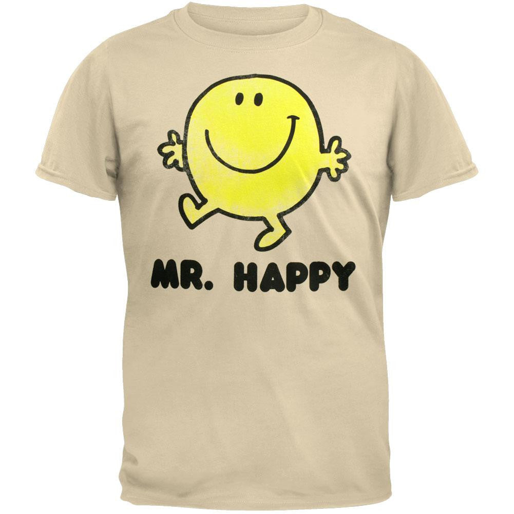 Mr. Men - Happy Tan T-Shirt Men's T-Shirts Mr. Men & Little Miss MD Beige 