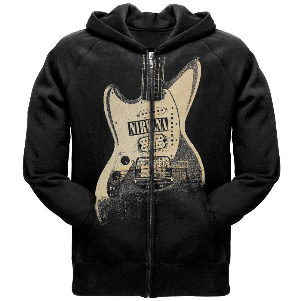 Nirvana - Guitar Zip Black Hoodie Men's Hoodies Nirvana SM Black 