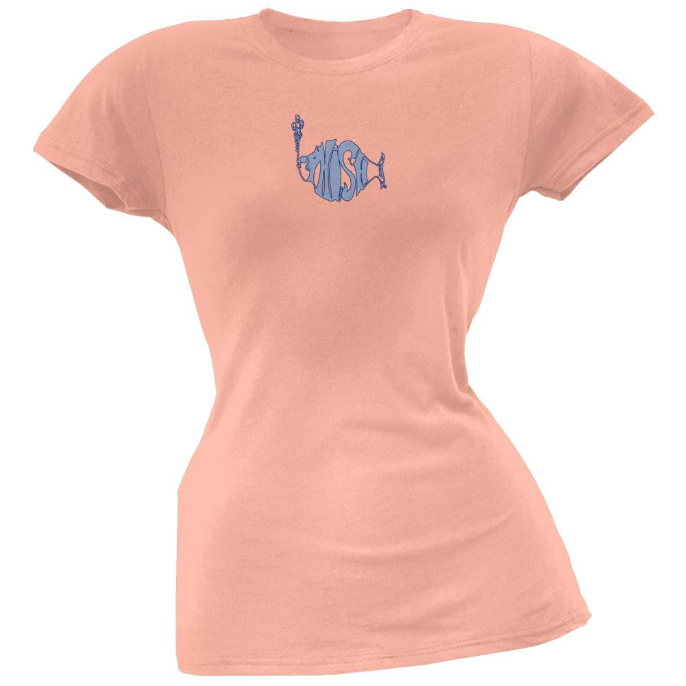 Phish - Logo Juniors Salmon T-Shirt Juniors T-Shirts Phish SM Pink