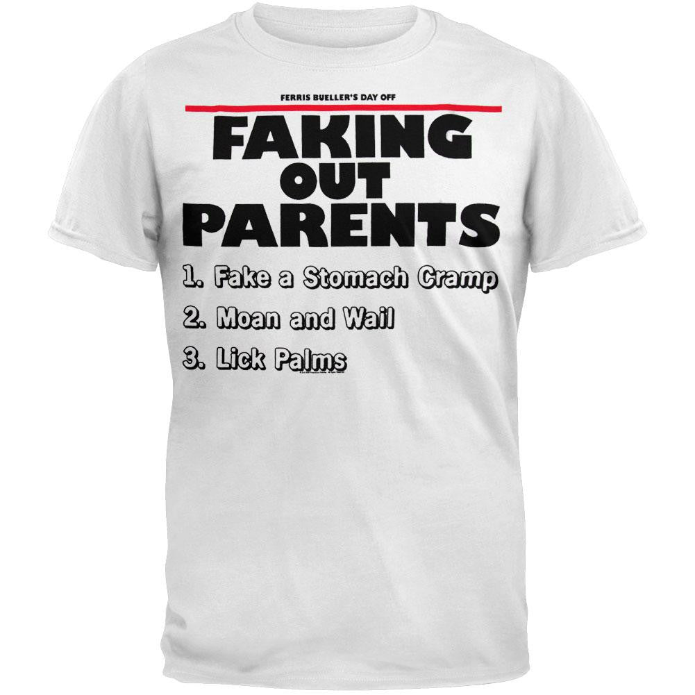 Ferris Bueller's Day Off - Faking Out Parents T-Shirt Men's T-Shirts Ferris Bueller's Day Off XL White