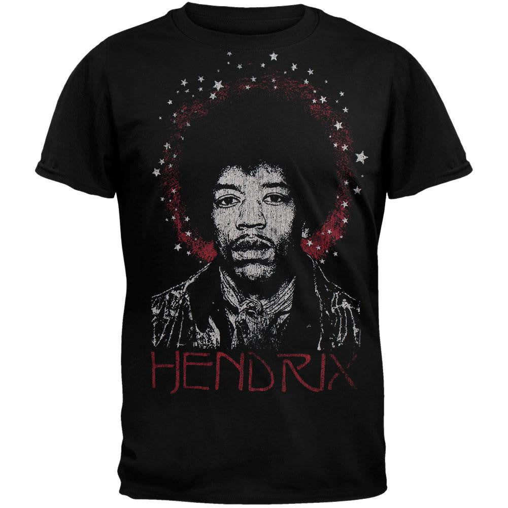 Jimi Hendrix - Stars Soft Mens T-Shirt Men's T-Shirts Jimi Hendrix SM Black 
