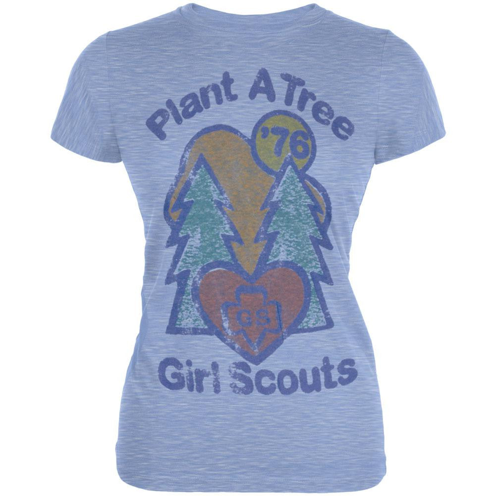 Girls Scouts - Plant A Tree Juniors T-Shirt Juniors T-Shirts Boy Scouts LG Blue 