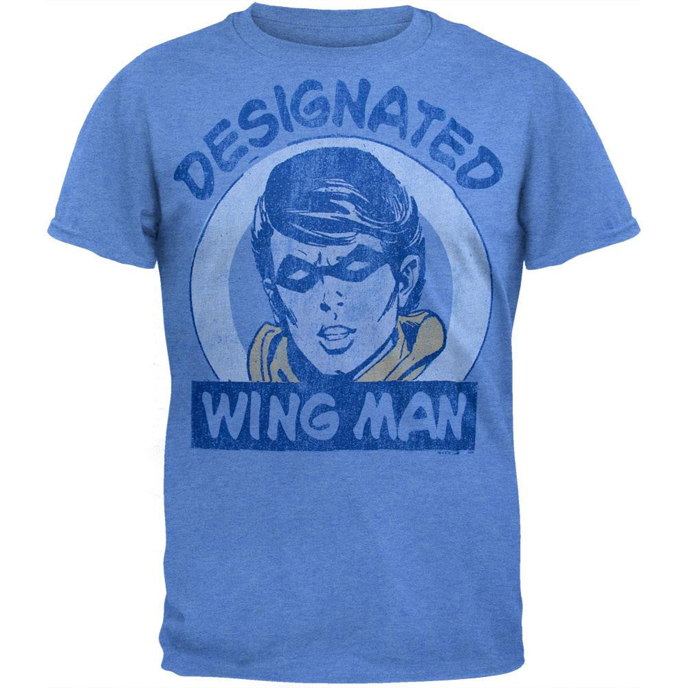 Batman - Designated Wing Man Soft T-Shirt Men's T-Shirts Batman LG Blue 